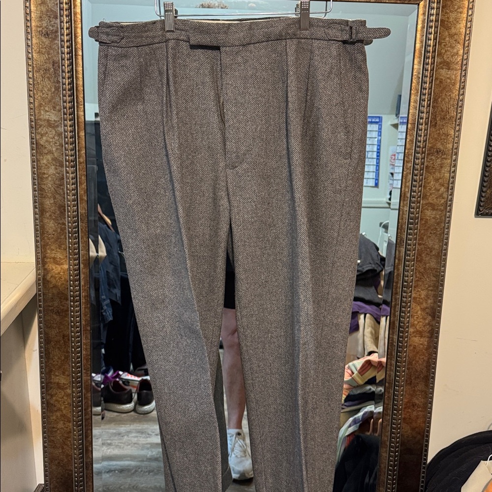 Polo by Ralph Lauren Gray and Cream Tweed Trousers.  38 x 30